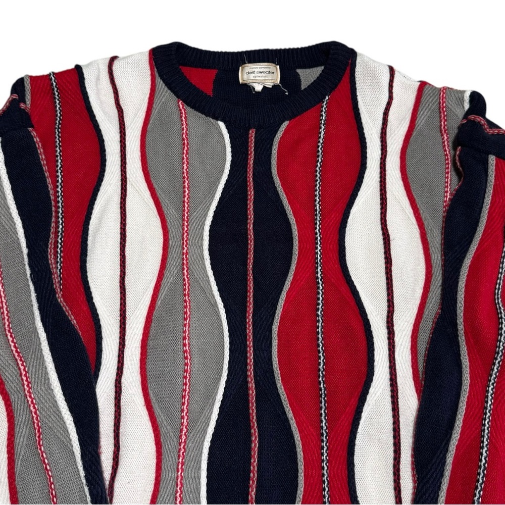 Delf Sweater‎ 3D Knit Coogi Style Multicolor Acrylic Sweater Adult 2XL - Picture 2 of 7
